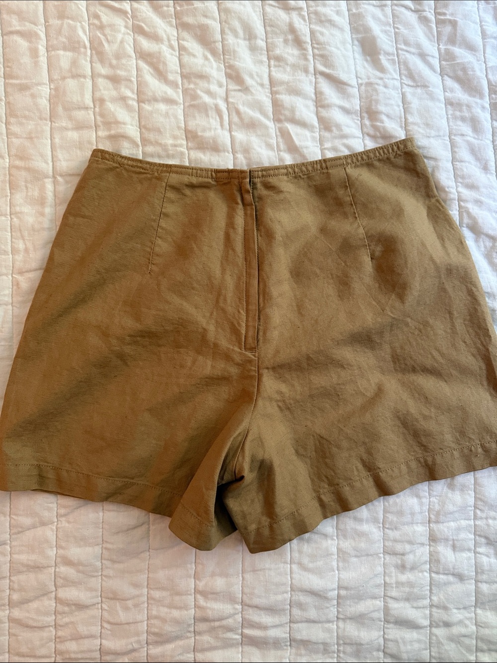 GAP Button-Front High-Rise Linen/Cotton Blend Skort in Khaki - Picture 7 of 7